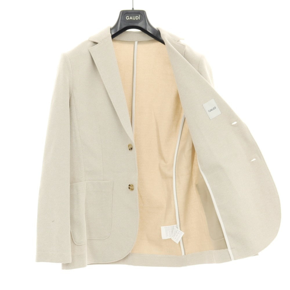 【新品】ガウディ GAUDI 26SS ポリエステルコットンジャージー カジュアルジャケット ベージュ【 50 】【 状態ランクN 】【 メンズ 】
