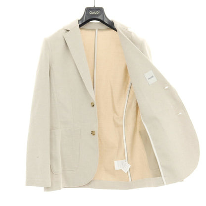 【新品】ガウディ GAUDI 26SS ポリエステルコットンジャージー カジュアルジャケット ベージュ【 50 】【 状態ランクN 】【 メンズ 】