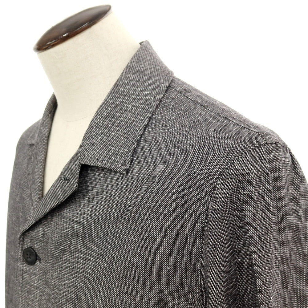 【新品】ガウディ GAUDI 26SS リネンコットン ワークジャケット ダークグレー【 50 】【 状態ランクN 】【 メンズ 】