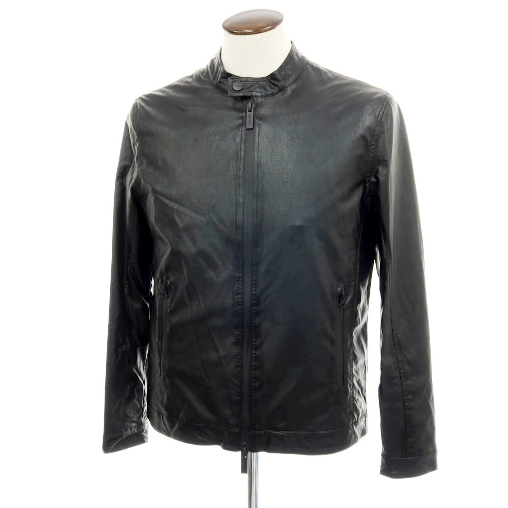 【新品】ガウディ GAUDI 26SS パンチングエコレザー ライダースジャケット ブラック【 L 】【 状態ランクN 】【 メンズ 】
