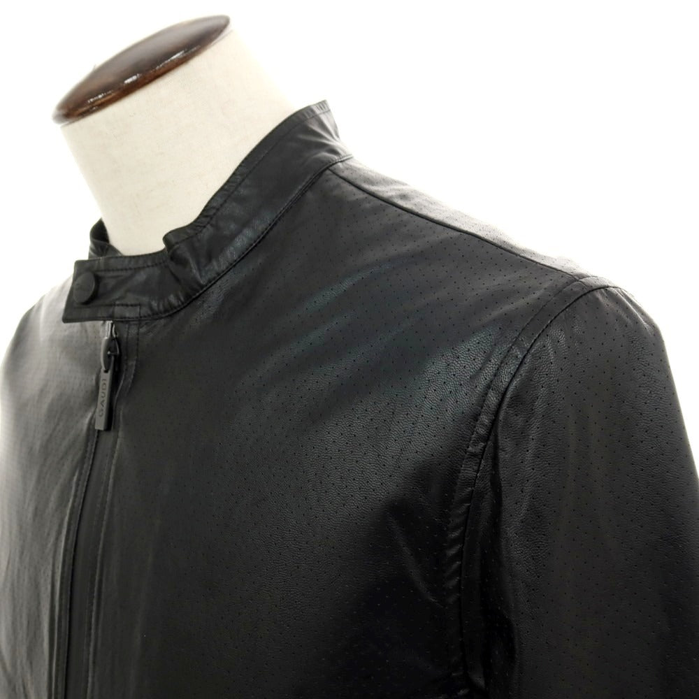 【新品】ガウディ GAUDI 26SS パンチングエコレザー ライダースジャケット ブラック【 サイズL 】【 状態ランクN 】【 メンズ 】 [CPD]