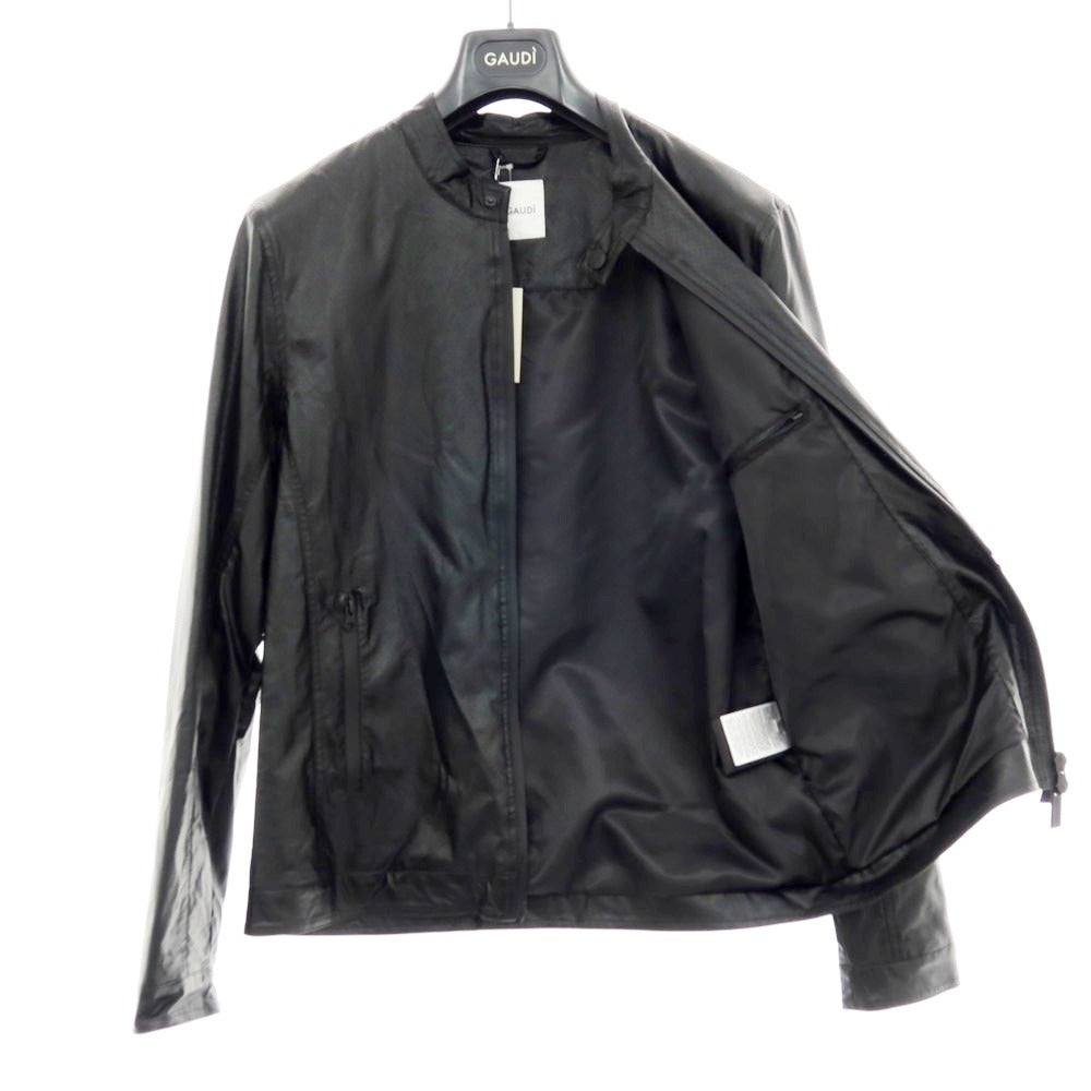 【新品】ガウディ GAUDI 26SS パンチングエコレザー ライダースジャケット ブラック【 L 】【 状態ランクN 】【 メンズ 】