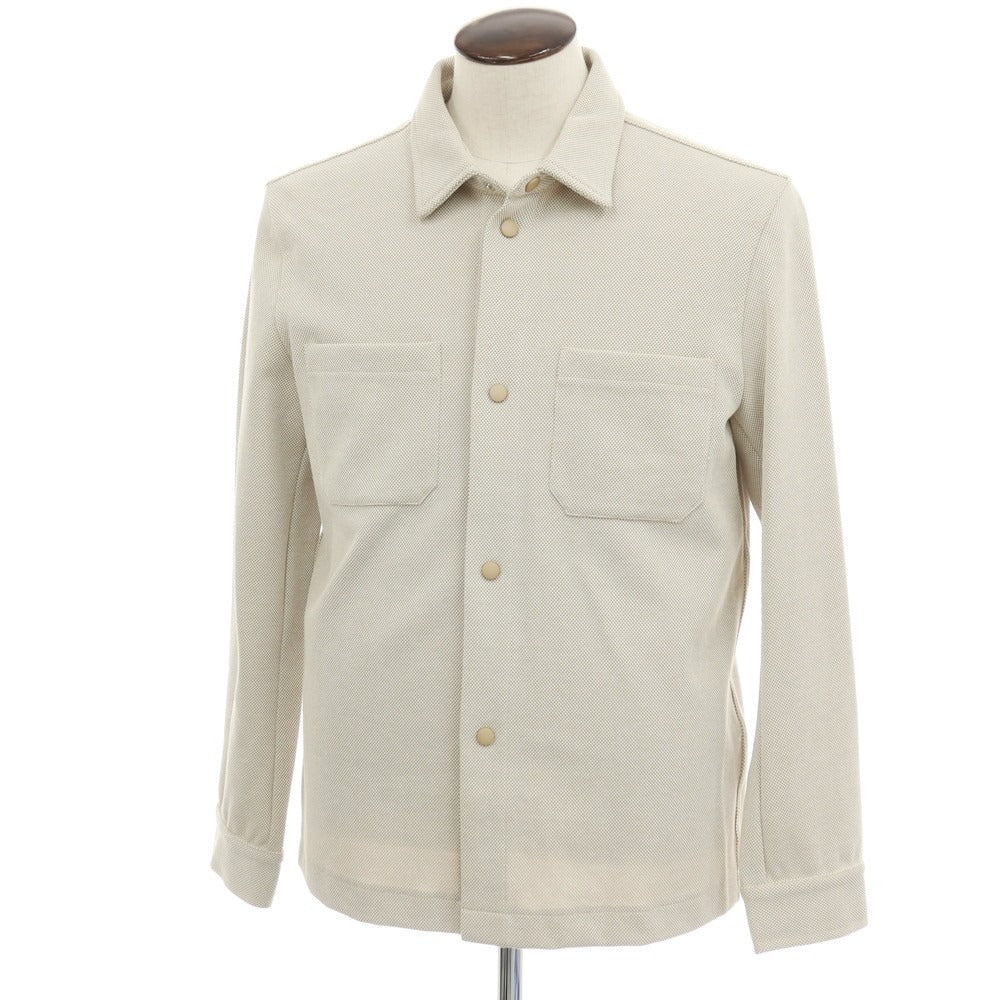 【新品】ガウディ GAUDI 26SS ポリエステルコットンジャージー シャツブルゾン ベージュ【 50 】【 状態ランクN 】【 メンズ 】