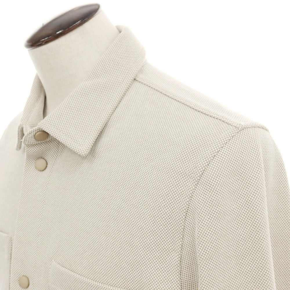 【新品】ガウディ GAUDI 26SS ポリエステルコットンジャージー シャツブルゾン ベージュ【 50 】【 状態ランクN 】【 メンズ 】