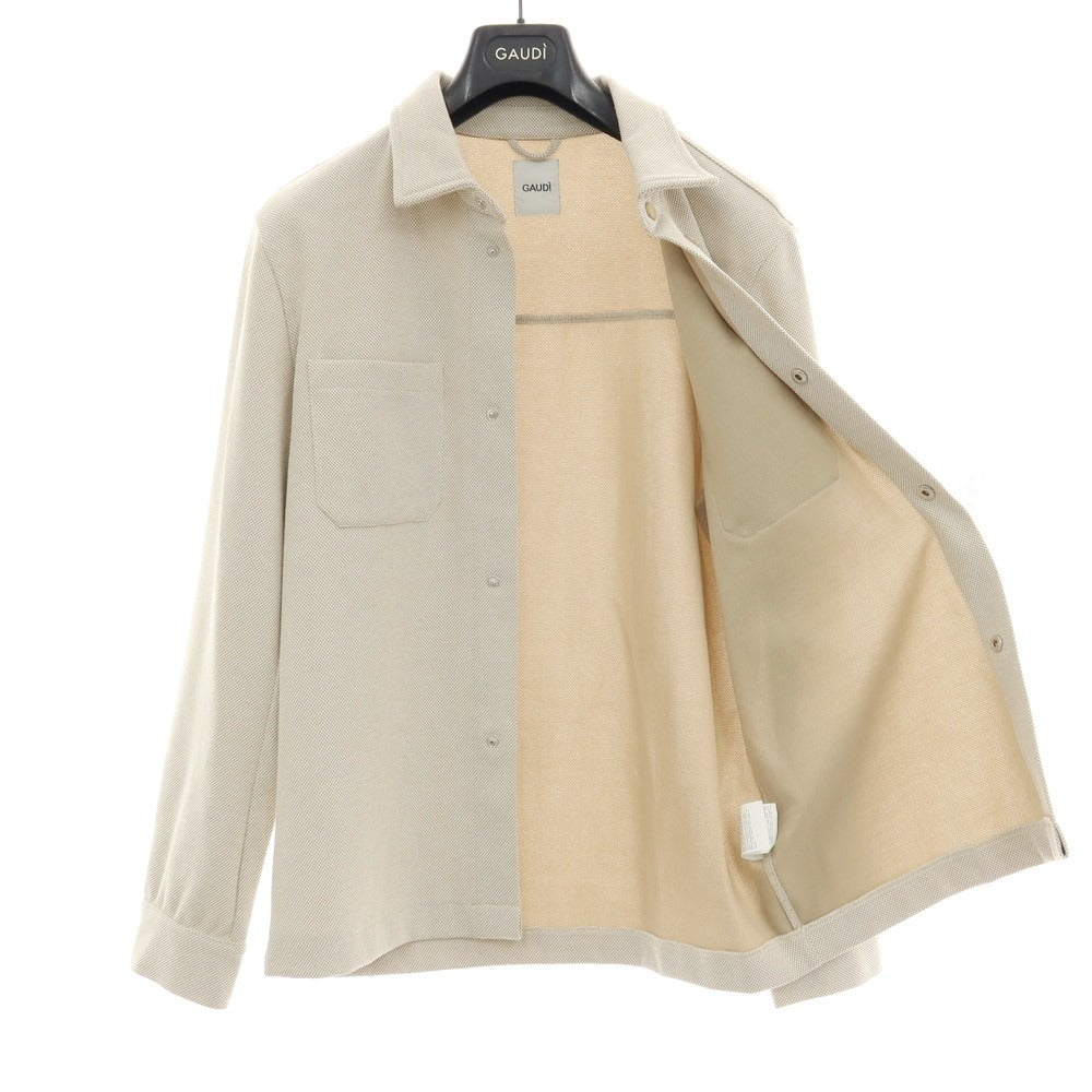 【新品】ガウディ GAUDI 26SS ポリエステルコットンジャージー シャツブルゾン ベージュ【 50 】【 状態ランクN 】【 メンズ 】