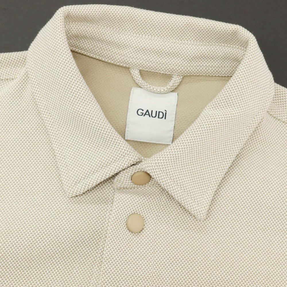 【新品】ガウディ GAUDI 26SS ポリエステルコットンジャージー シャツブルゾン ベージュ【 50 】【 状態ランクN 】【 メンズ 】