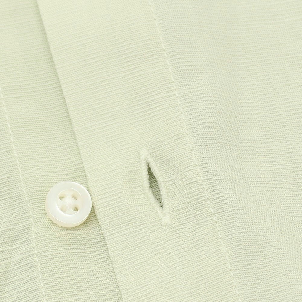 【新品アウトレット】ガウディ GAUDI リヨセルリネン バンドカラー カジュアルシャツ ライトグリーン【 L 】【 状態ランクN- 】【 メンズ 】