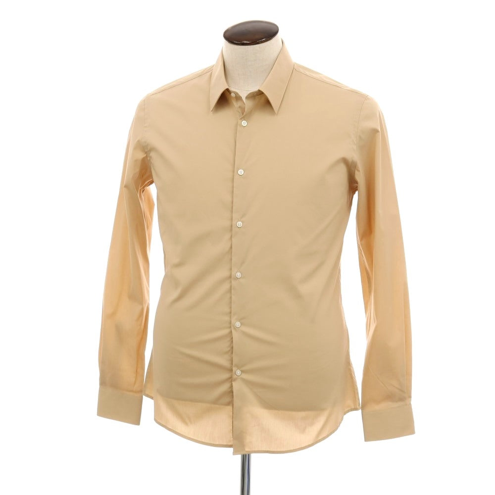 【新品】ガウディ GAUDI ストレッチ コットンナイロン レギュラーカラー カジュアルシャツ ベージュ【 L 】【 状態ランクN 】【 メンズ 】