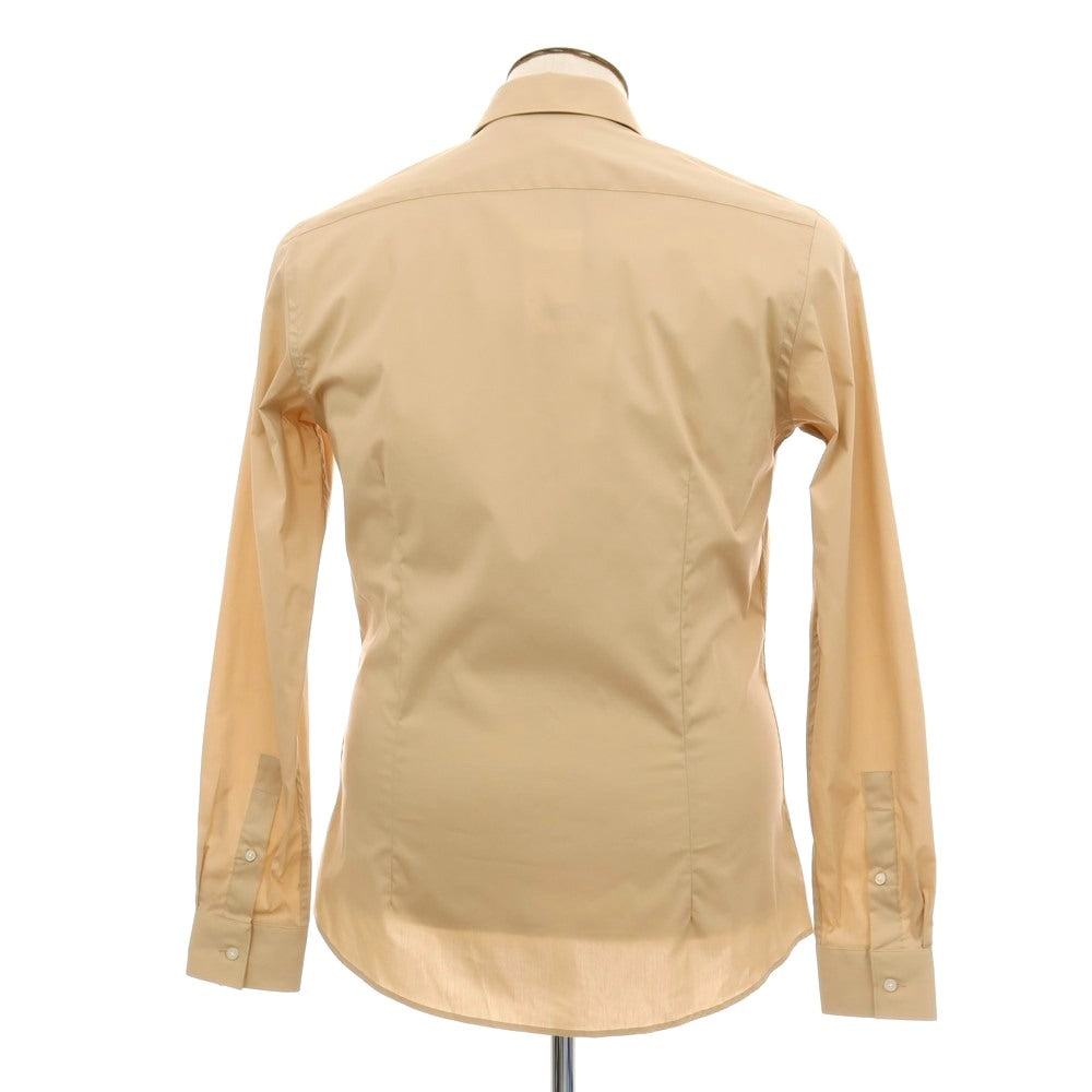 【新品】ガウディ GAUDI ストレッチ コットンナイロン レギュラーカラー カジュアルシャツ ベージュ【 L 】【 状態ランクN 】【 メンズ 】