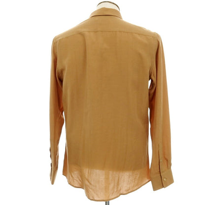 【新品】ガウディ GAUDI リヨセルリネン レギュラーカラー カジュアルシャツ ライトブラウン【 L 】【 状態ランクN 】【 メンズ 】