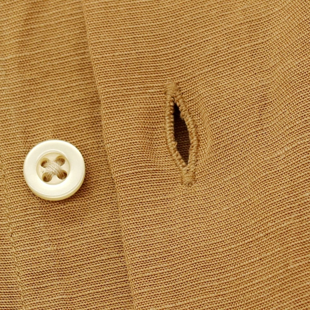 【新品】ガウディ GAUDI リヨセルリネン レギュラーカラー カジュアルシャツ ライトブラウン【 L 】【 状態ランクN 】【 メンズ 】