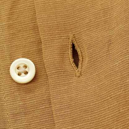 【新品】ガウディ GAUDI リヨセルリネン レギュラーカラー カジュアルシャツ ライトブラウン【 L 】【 状態ランクN 】【 メンズ 】