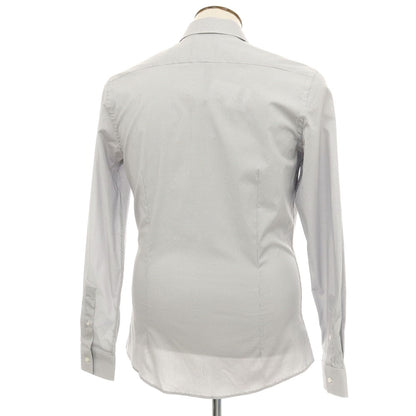 【新品アウトレット】ガウディ GAUDI ストレッチ コットン 総柄 レギュラーカラー カジュアルシャツ ホワイトxブラック【 L 】【 状態ランクN- 】【 メンズ 】