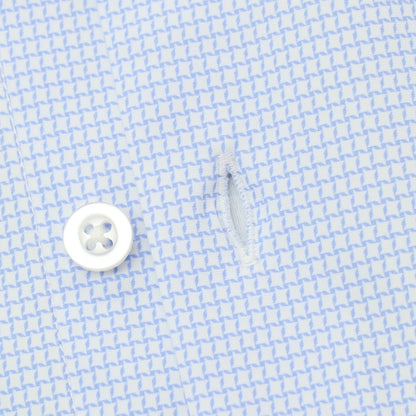 【新品】ガウディ GAUDI ナイロン ジャージー レギュラーカラー カジュアルシャツ ライトブルーxホワイト【 L 】【 状態ランクN 】【 メンズ 】