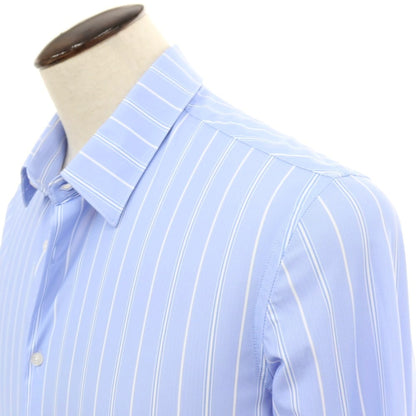 【新品】ガウディ GAUDI ナイロン ジャージー ストライプ レギュラーカラー カジュアルシャツ ライトブルー【 L 】【 状態ランクN 】【 メンズ 】