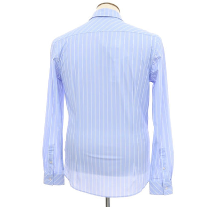 【新品】ガウディ GAUDI ナイロン ジャージー ストライプ レギュラーカラー カジュアルシャツ ライトブルー【 L 】【 状態ランクN 】【 メンズ 】