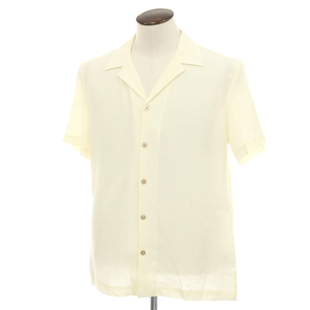 【新品】ガウディ GAUDI リヨセルリネン オープンカラー 半袖シャツ クリーム【 L 】【 状態ランクN 】【 メンズ 】