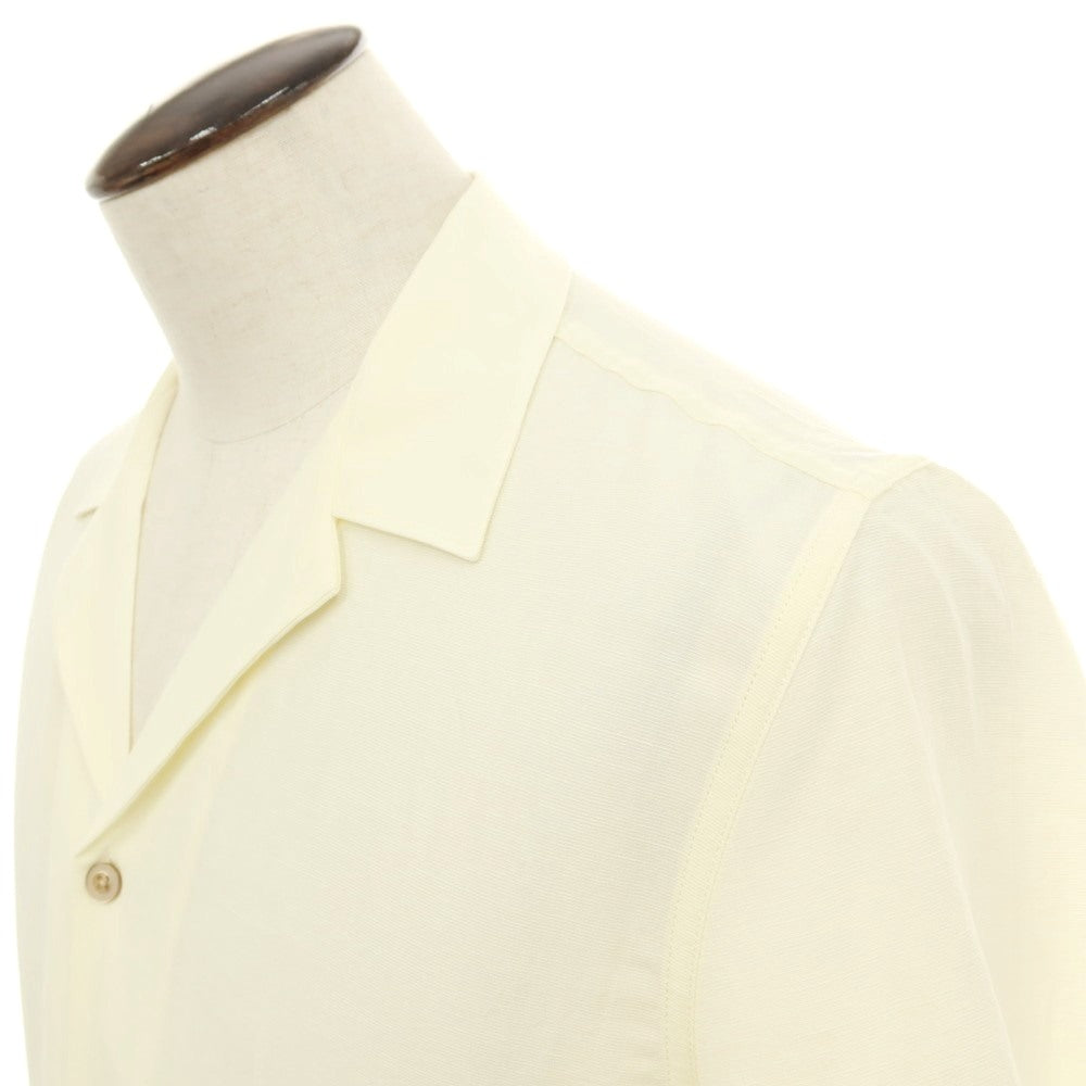 【新品】ガウディ GAUDI リヨセルリネン オープンカラー 半袖シャツ クリーム【 L 】【 状態ランクN 】【 メンズ 】