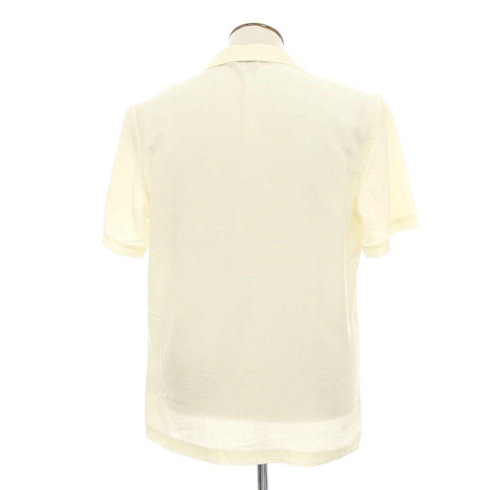 【新品】ガウディ GAUDI リヨセルリネン オープンカラー 半袖シャツ クリーム【 L 】【 状態ランクN 】【 メンズ 】