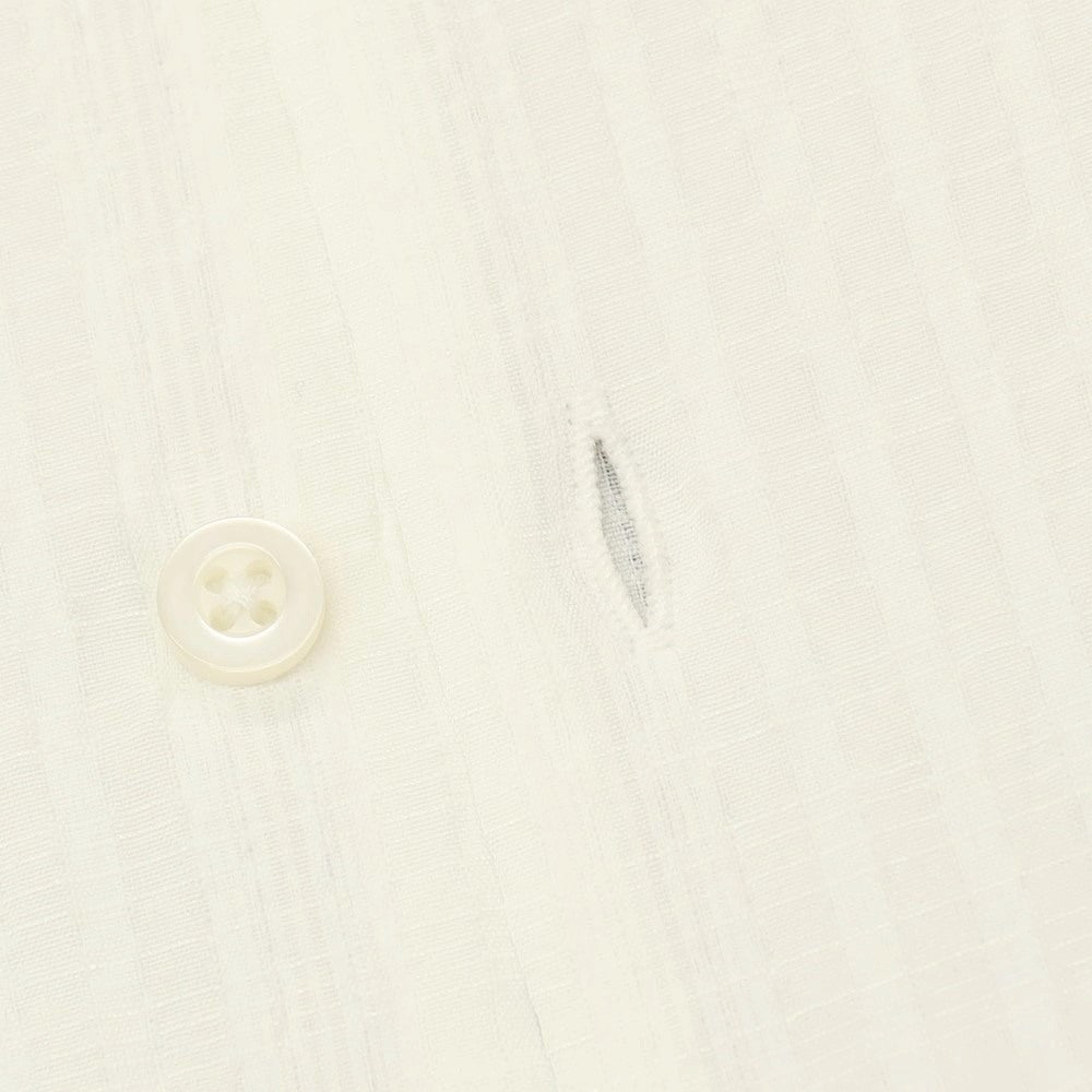 【新品】ガウディ GAUDI ポリエステルコットンレーヨン チェック オープンカラー 半袖シャツ ホワイト【 L 】【 状態ランクN 】【 メンズ 】