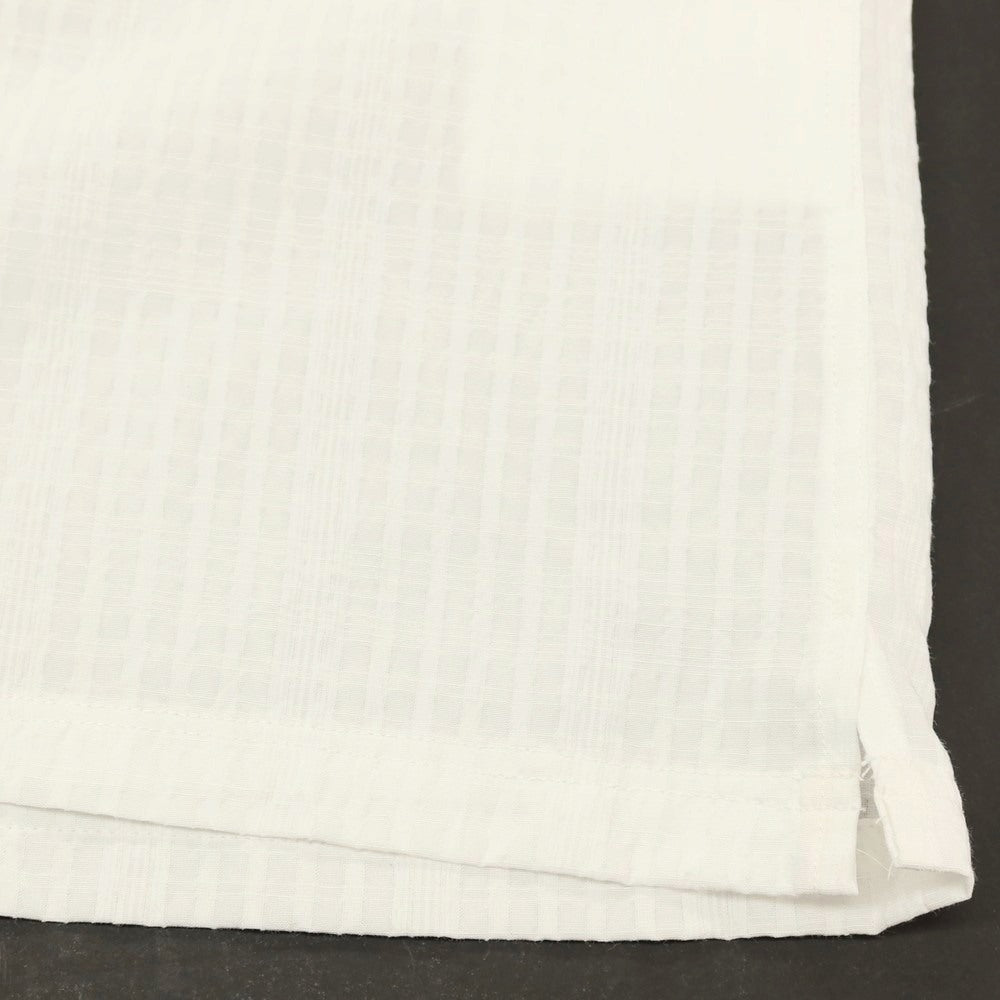 【新品】ガウディ GAUDI ポリエステルコットンレーヨン チェック オープンカラー 半袖シャツ ホワイト【 L 】【 状態ランクN 】【 メンズ 】