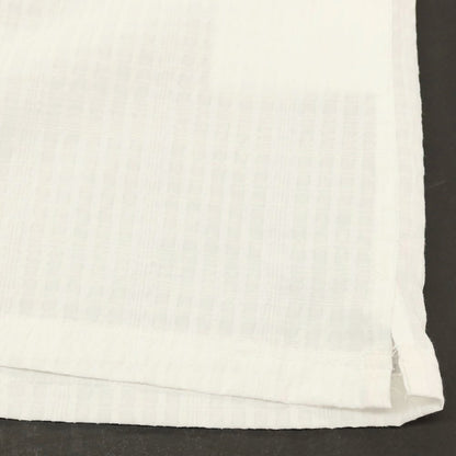 【新品】ガウディ GAUDI ポリエステルコットンレーヨン チェック オープンカラー 半袖シャツ ホワイト【 L 】【 状態ランクN 】【 メンズ 】