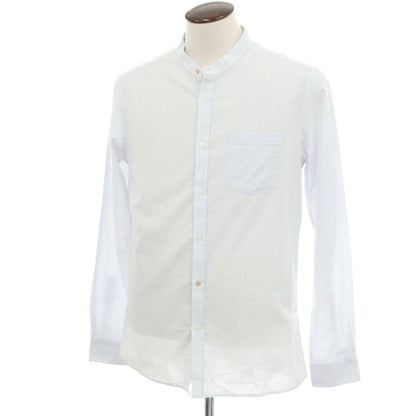 【新品】ガウディ GAUDI コットンリネン バンドカラー カジュアルシャツ アイスブルー【サイズL】【 状態ランクN 】【 メンズ 】