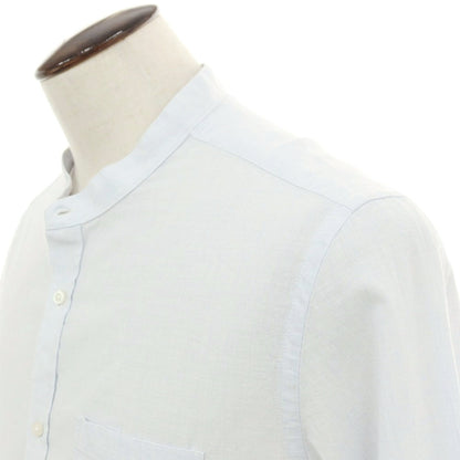 【新品】ガウディ GAUDI コットンリネン バンドカラー カジュアルシャツ アイスブルー【サイズL】【 状態ランクN 】【 メンズ 】