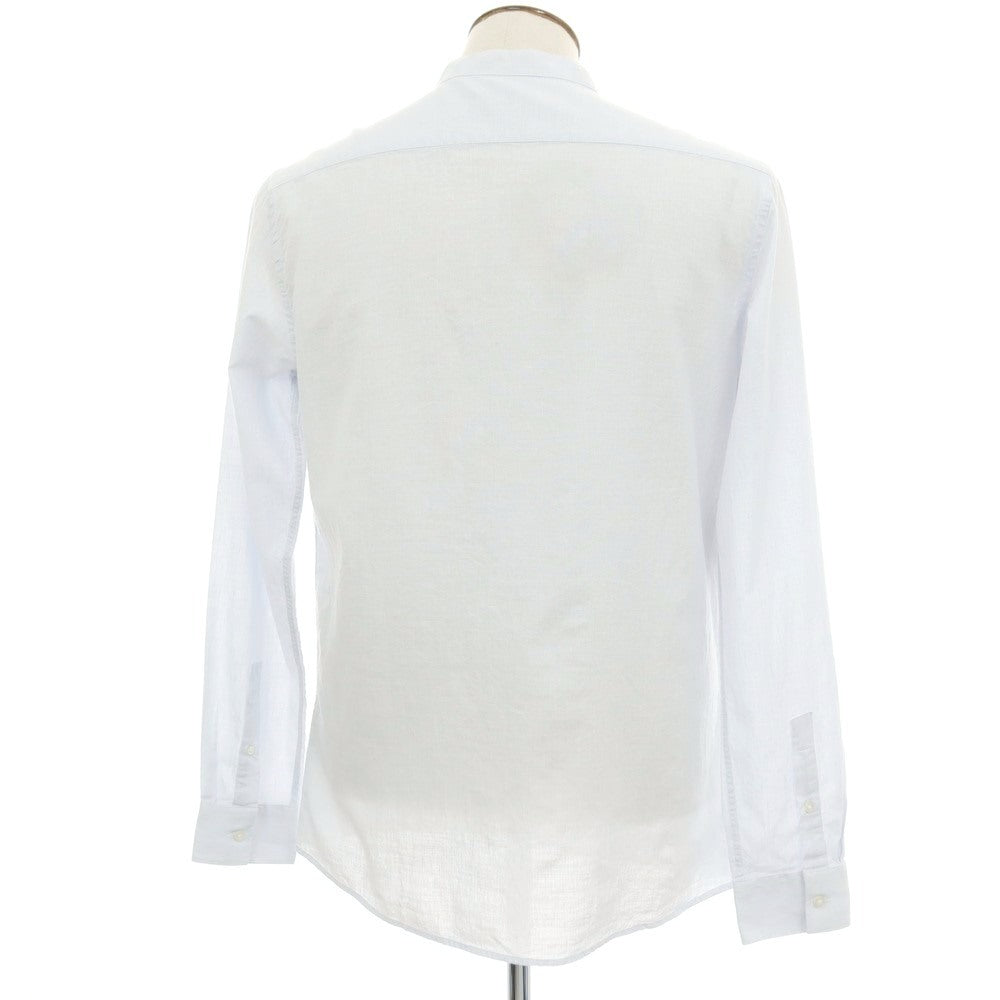 【新品】ガウディ GAUDI コットンリネン バンドカラー カジュアルシャツ アイスブルー【サイズL】【 状態ランクN 】【 メンズ 】