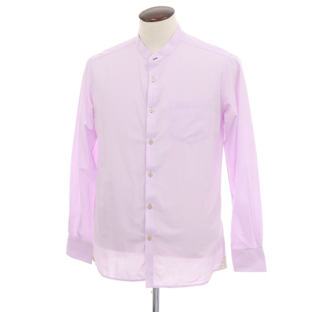 【新品】ガウディ GAUDI コットン バンドカラー カジュアルシャツ ラベンダー【サイズL】【 状態ランクN 】【 メンズ 】