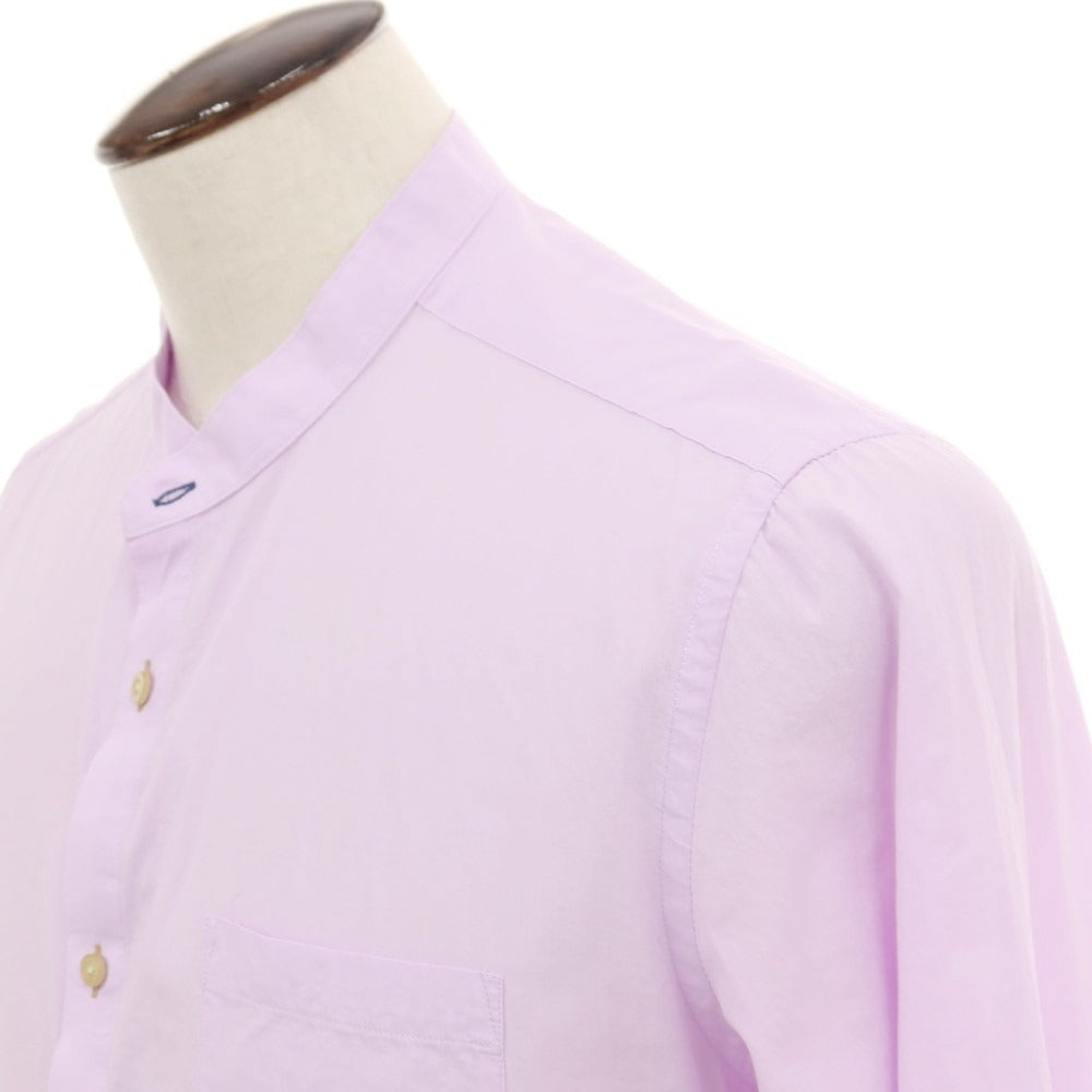 【新品】ガウディ GAUDI コットン バンドカラー カジュアルシャツ ラベンダー【サイズL】【 状態ランクN 】【 メンズ 】