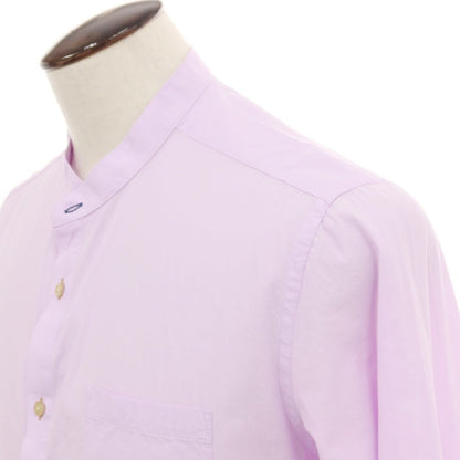 【新品】ガウディ GAUDI コットン バンドカラー カジュアルシャツ ラベンダー【サイズL】【 状態ランクN 】【 メンズ 】