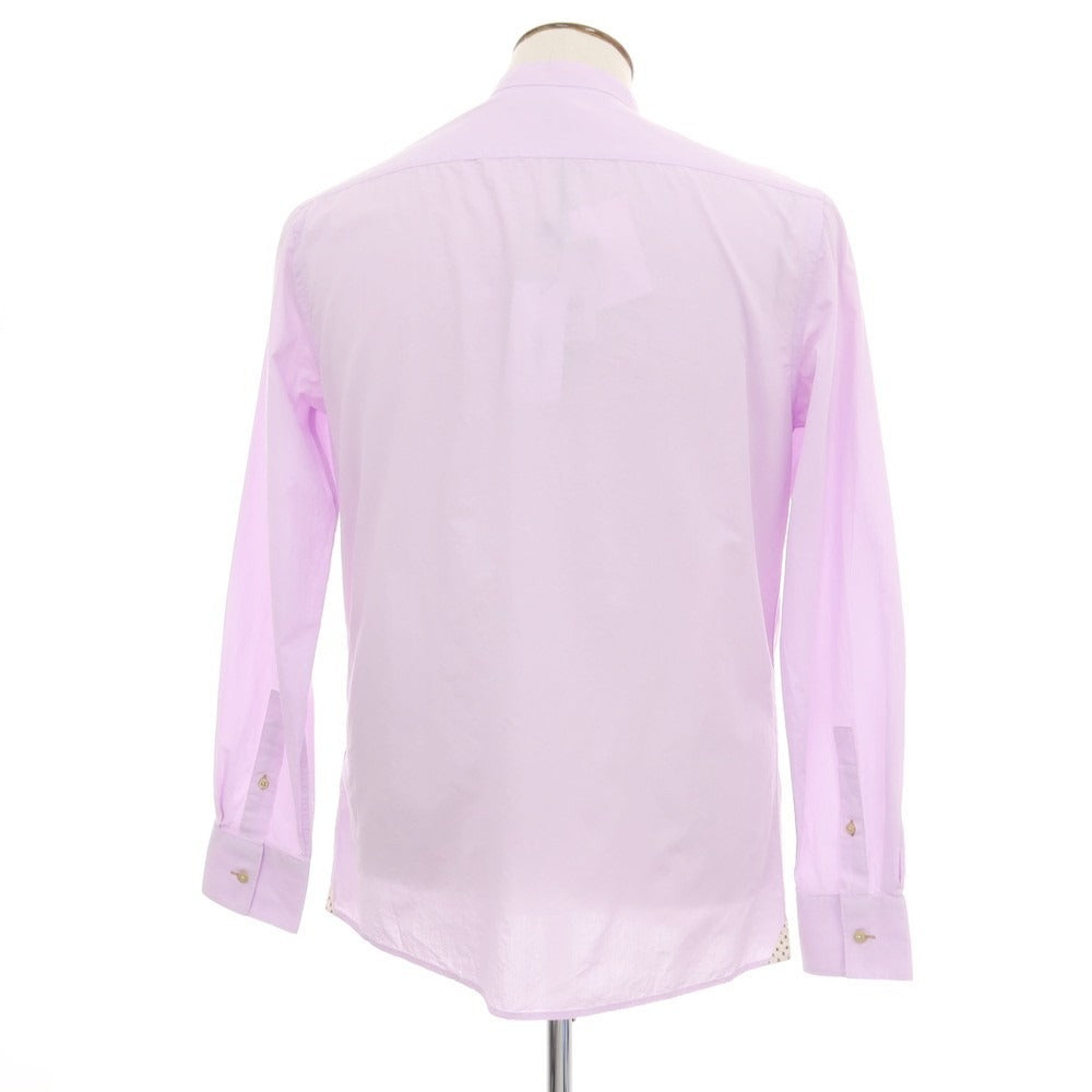 【新品】ガウディ GAUDI コットン バンドカラー カジュアルシャツ ラベンダー【サイズL】【 状態ランクN 】【 メンズ 】