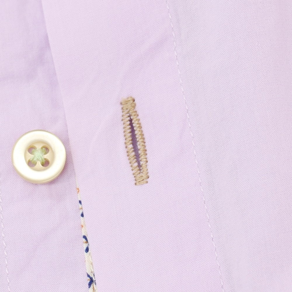 【新品】ガウディ GAUDI コットン バンドカラー カジュアルシャツ ラベンダー【サイズL】【 状態ランクN 】【 メンズ 】