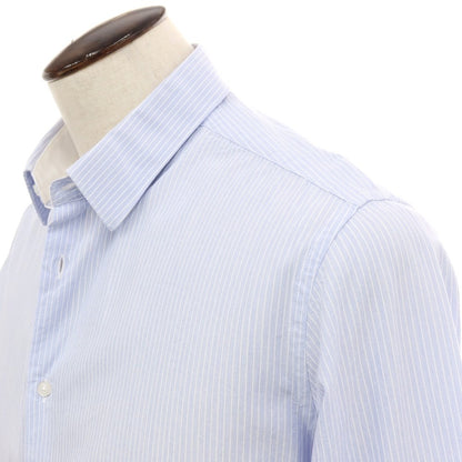 【新品】ガウディ GAUDI コットンレーヨン ストライプ レギュラーカラー カジュアルシャツ ライトブルーxホワイト【サイズL】【 状態ランクN 】【 メンズ 】