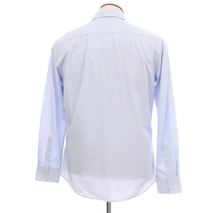 【新品】ガウディ GAUDI コットンレーヨン ストライプ レギュラーカラー カジュアルシャツ ライトブルーxホワイト【サイズL】【 状態ランクN 】【 メンズ 】