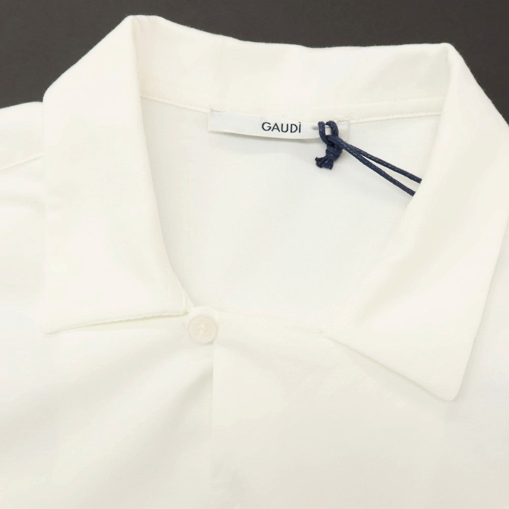 【新品アウトレット】ガウディ GAUDI ストレッチ コットン オープンカラー 半袖シャツ ホワイト【サイズM】【 状態ランクN- 】【 メンズ 】