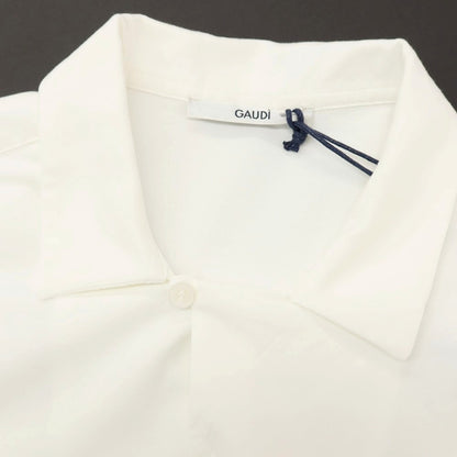 【新品アウトレット】ガウディ GAUDI ストレッチ コットン オープンカラー 半袖シャツ ホワイト【サイズM】【 状態ランクN- 】【 メンズ 】