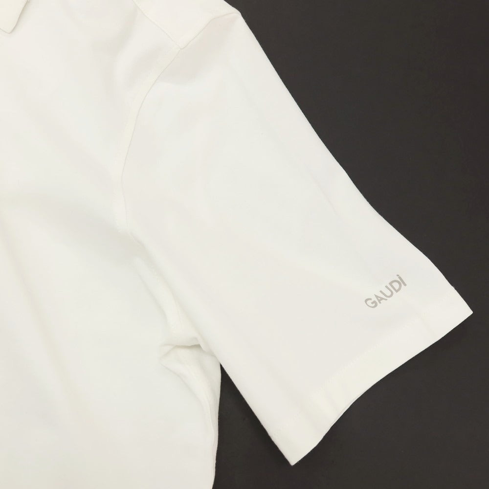 【新品アウトレット】ガウディ GAUDI ストレッチ コットン オープンカラー 半袖シャツ ホワイト【サイズM】【 状態ランクN- 】【 メンズ 】