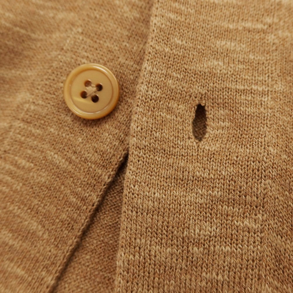 【新品】ガウディ GAUDI ハイゲージ コットンレーヨンポリエステルリネン カーディガン キャメルブラウン【 L 】【 状態ランクN 】【 メンズ 】