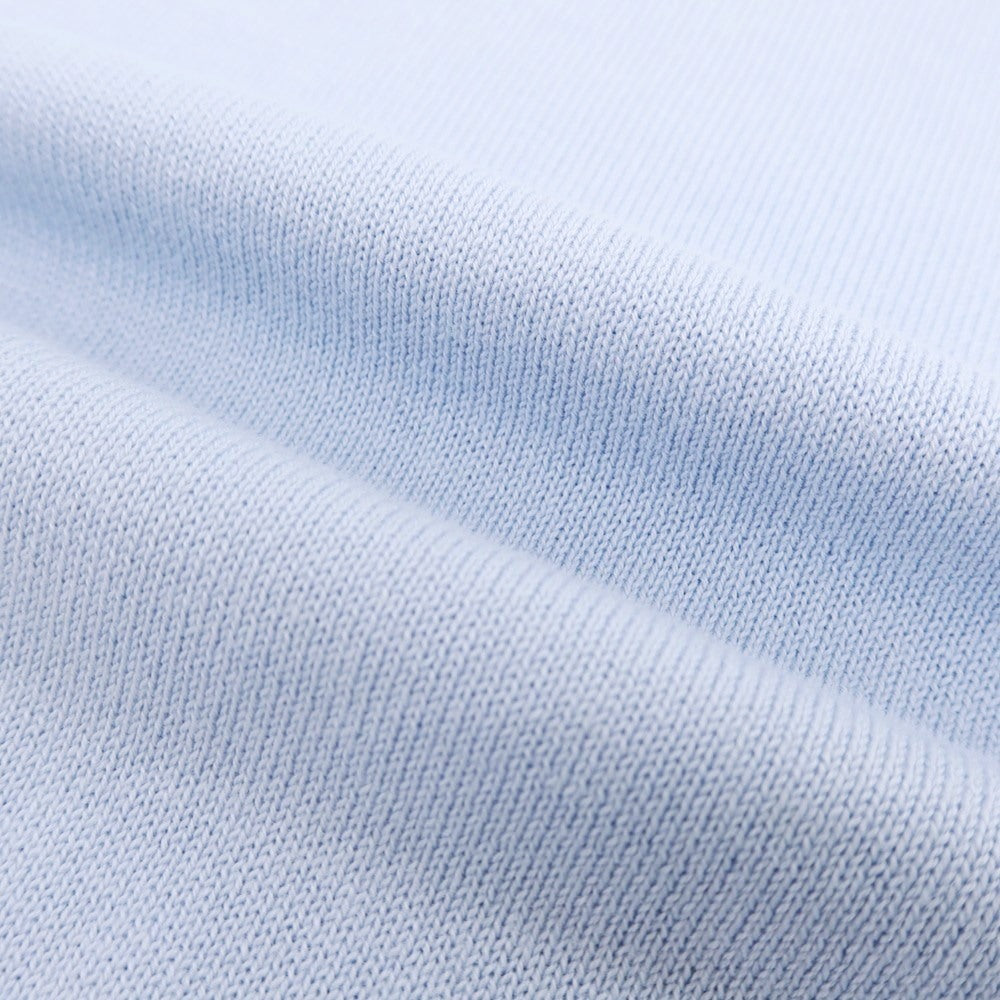 【新品】ガウディ GAUDI ハイゲージ コットン クルーネック プルオーバーニット ライトブルーxホワイト【 L 】【 状態ランクN 】【 メンズ 】