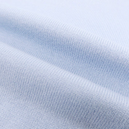 【新品】ガウディ GAUDI ハイゲージ コットン クルーネック プルオーバーニット ライトブルーxホワイト【 L 】【 状態ランクN 】【 メンズ 】