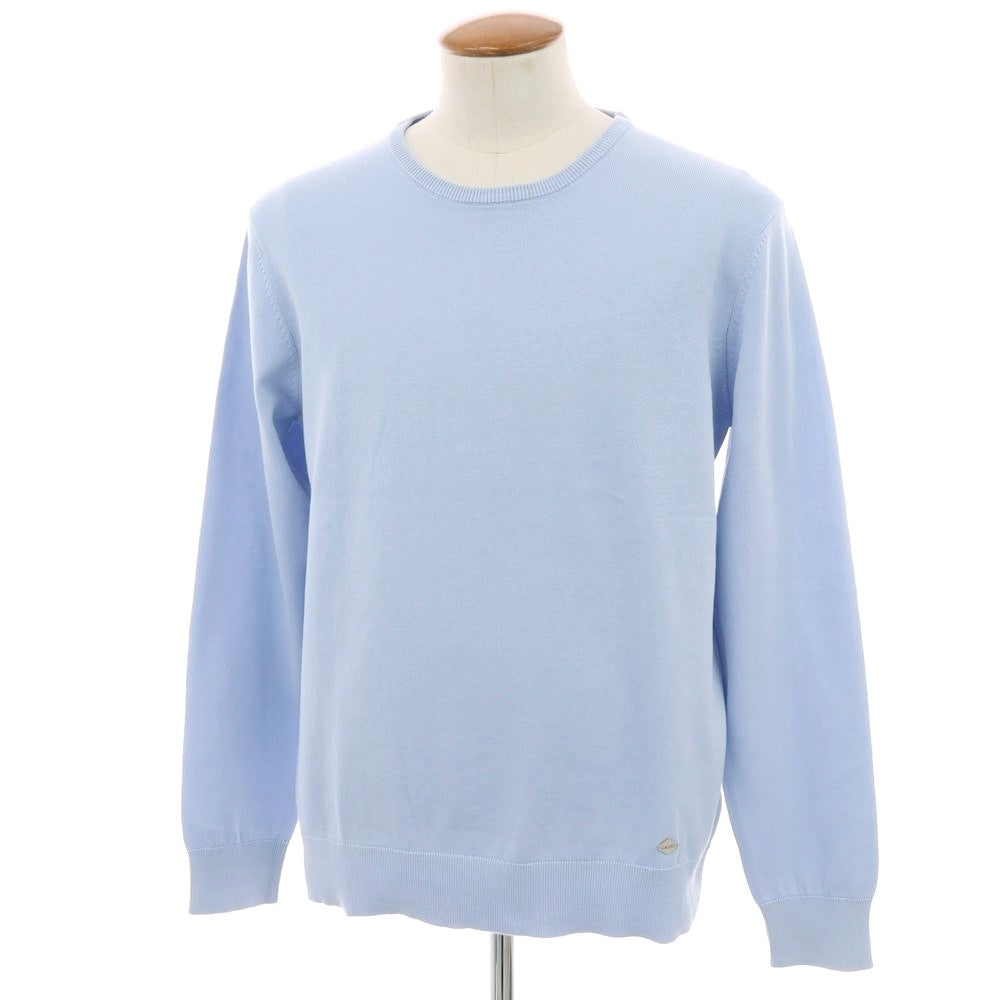 【新品】ガウディ GAUDI ハイゲージ コットン クルーネック プルオーバーニット ライトブルー【 L 】【 状態ランクN 】【 メンズ 】