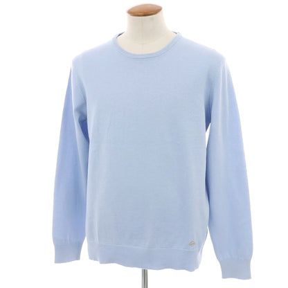 【新品】ガウディ GAUDI ハイゲージ コットン クルーネック プルオーバーニット ライトブルー【 L 】【 状態ランクN 】【 メンズ 】