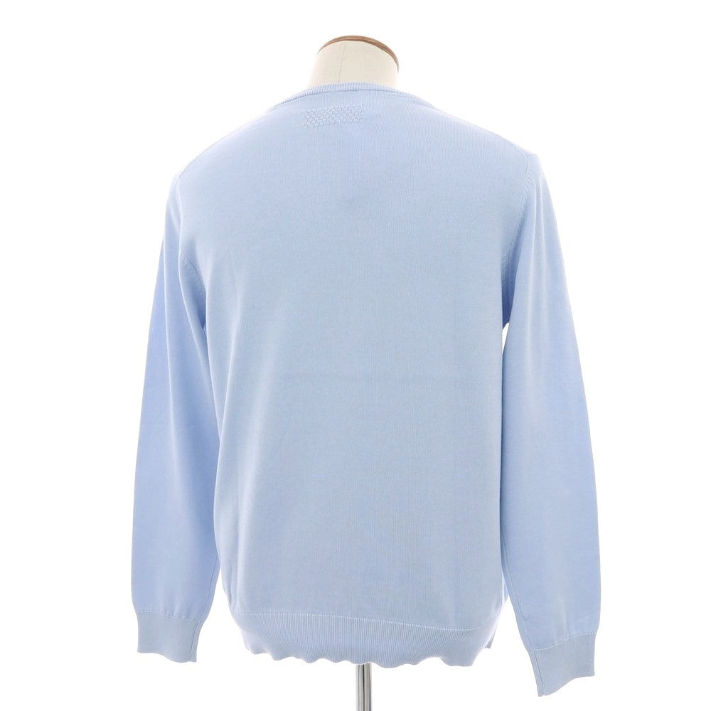 【新品】ガウディ GAUDI ハイゲージ コットン クルーネック プルオーバーニット ライトブルー【 L 】【 状態ランクN 】【 メンズ 】