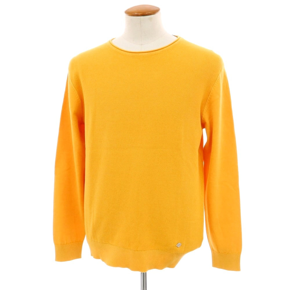 【新品】ガウディ GAUDI ハイゲージ コットン クルーネック プルオーバーニット オレンジ【 L 】【 状態ランクN 】【 メンズ 】