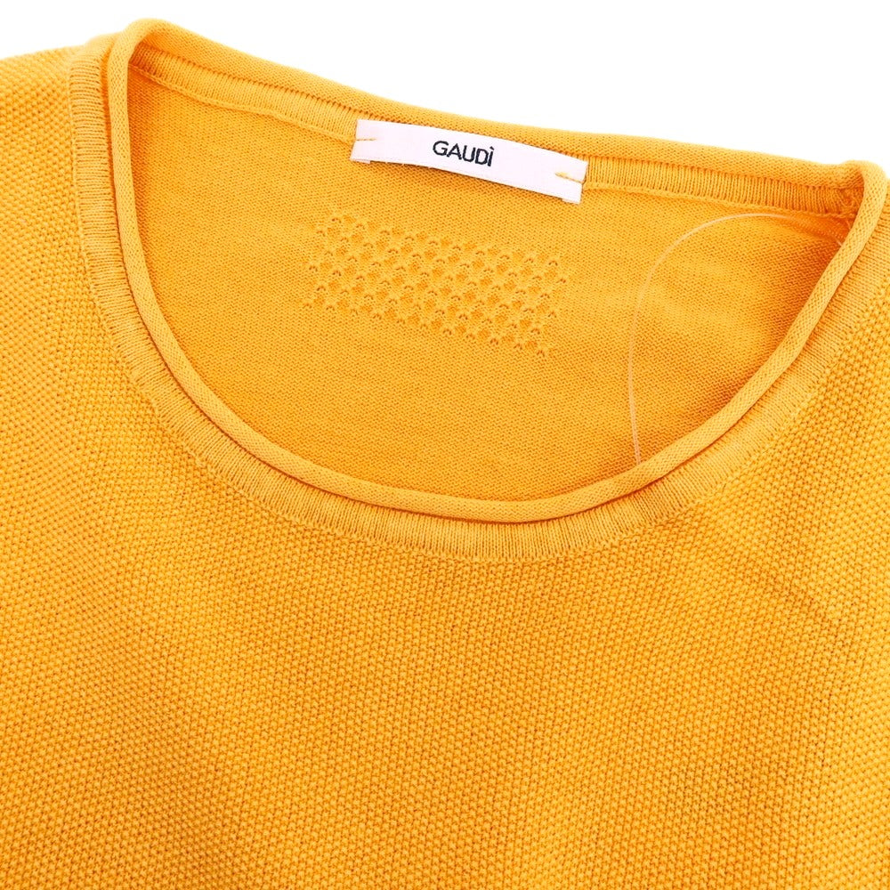 【新品】ガウディ GAUDI ハイゲージ コットン クルーネック プルオーバーニット オレンジ【 L 】【 状態ランクN 】【 メンズ 】