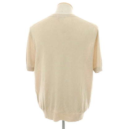 【新品】ガウディ GAUDI ハイゲージ リヨセルレーヨン クルーネック 半袖 プルオーバーニット ベージュ【 M 】【 状態ランクN 】【 メンズ 】