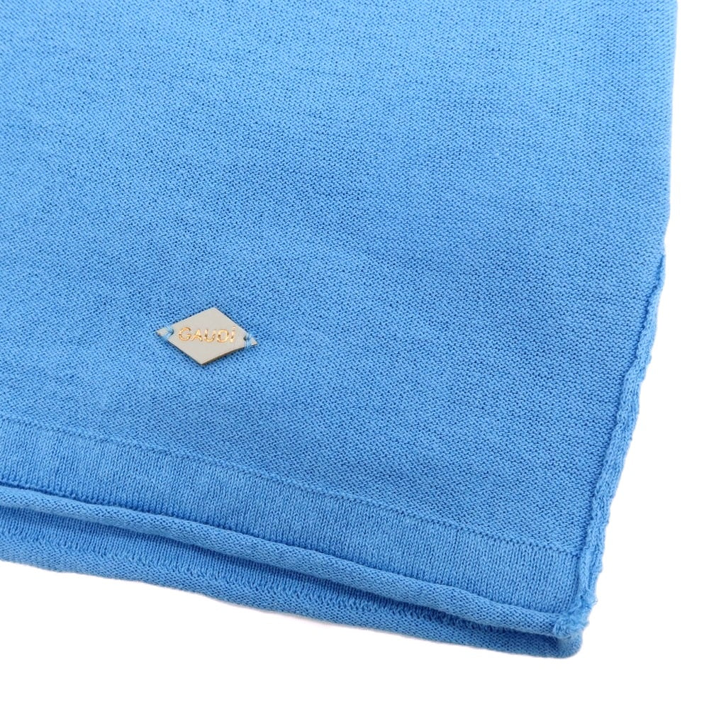 【新品】ガウディ GAUDI ハイゲージ コットン クルーネック 半袖 プルオーバーニット ライトブルー【 L 】【 状態ランクN 】【 メンズ 】