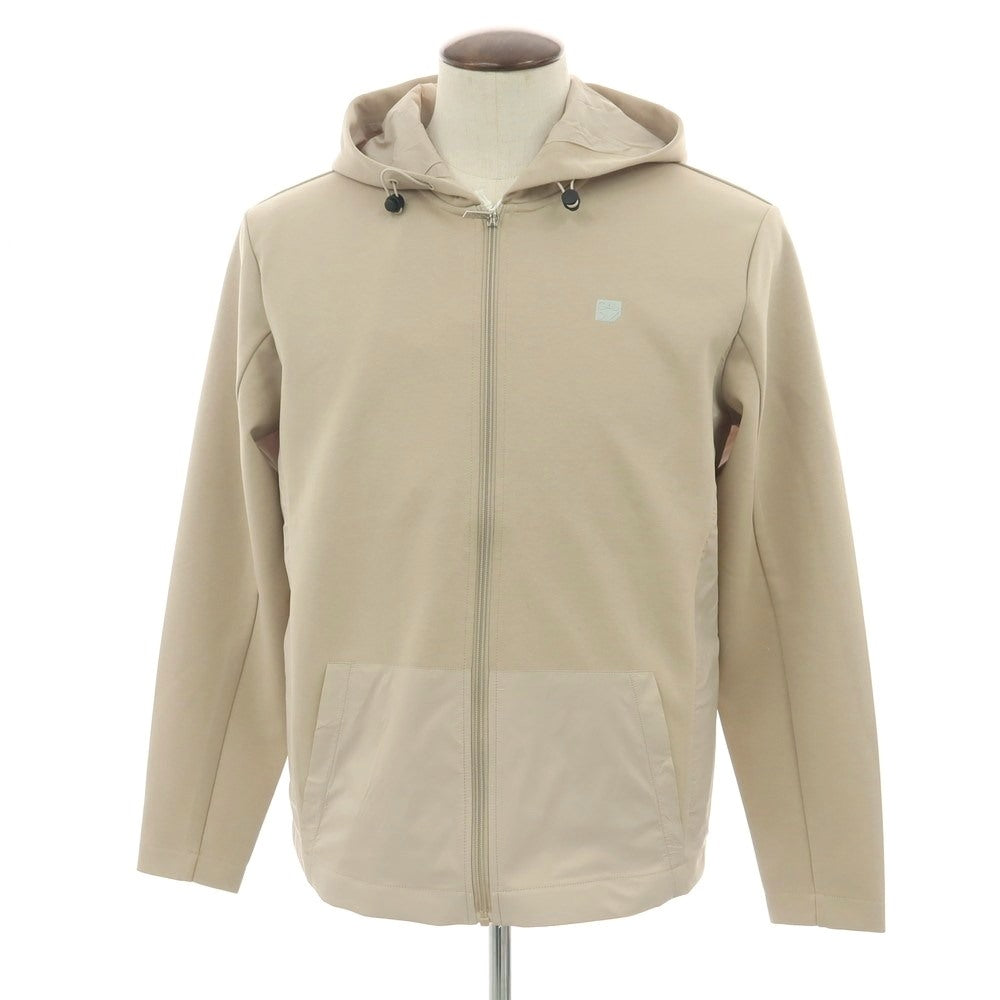 【新品】ガウディ GAUDI コットンポリエステルジャージー×ナイロン ジップアップ パーカー ベージュ【 L 】【 状態ランクN 】【 メンズ 】